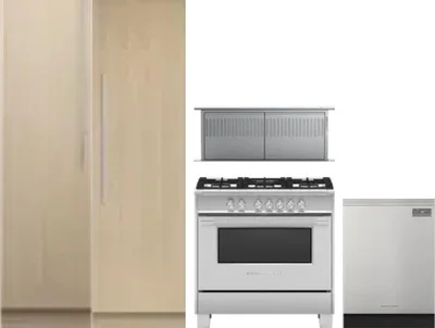 5 Piece Package Includes Refrigerator, Freezer, Range, Hood And Dishwasher